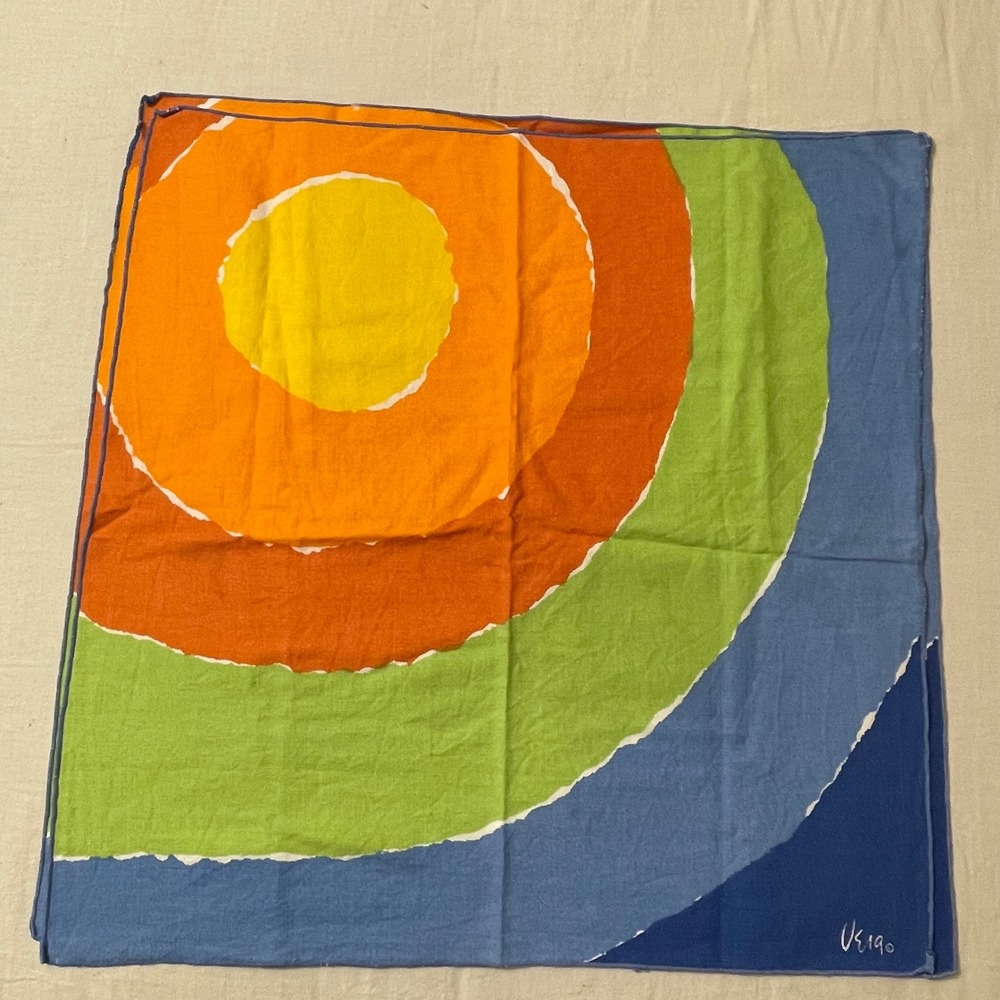 VTG Vera Newman Colorful Abstract Sun Circles Cloth Napkin Bright Set of‎ 2